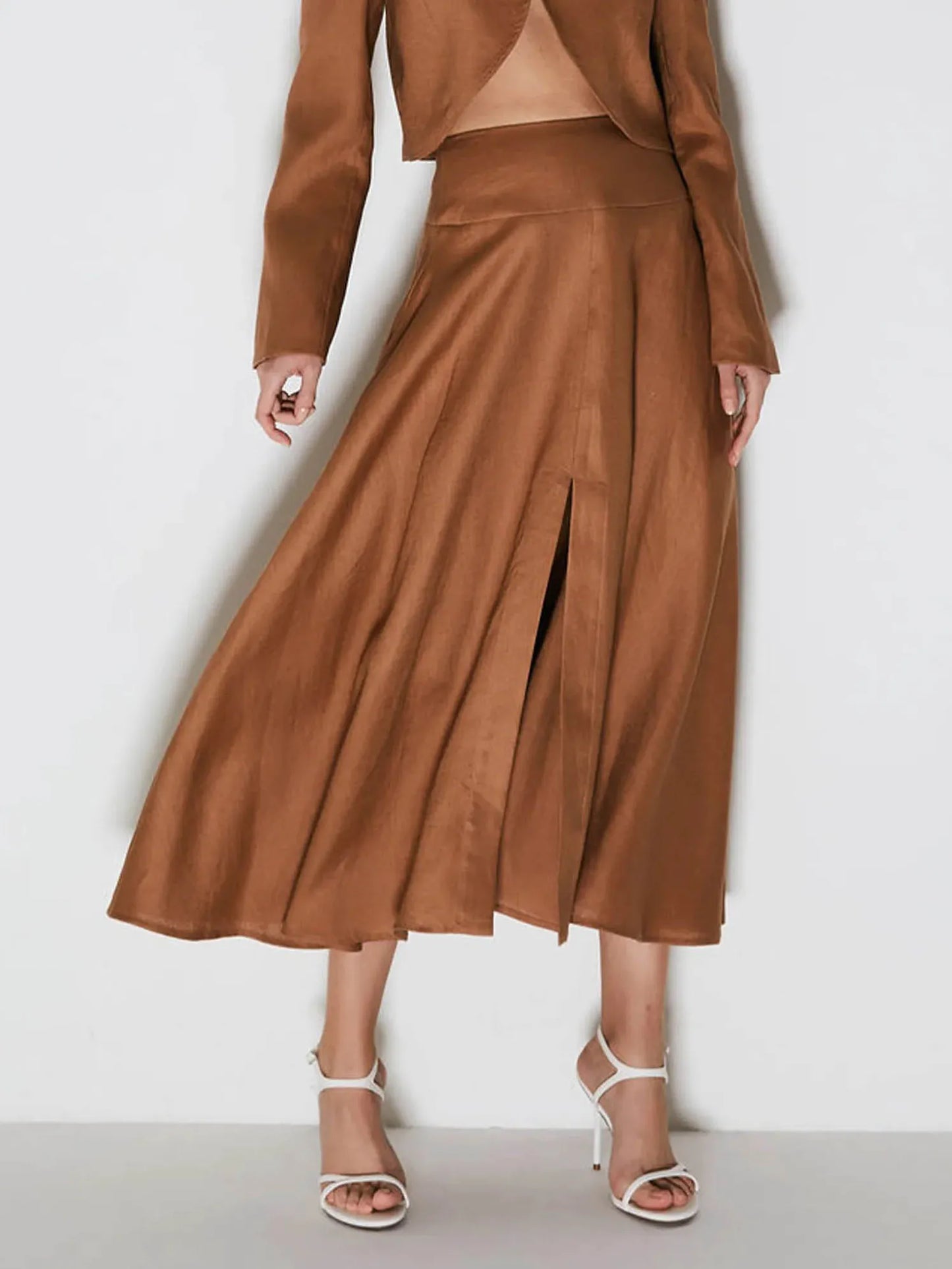 BLAZER AND LINEN SKIRT SET