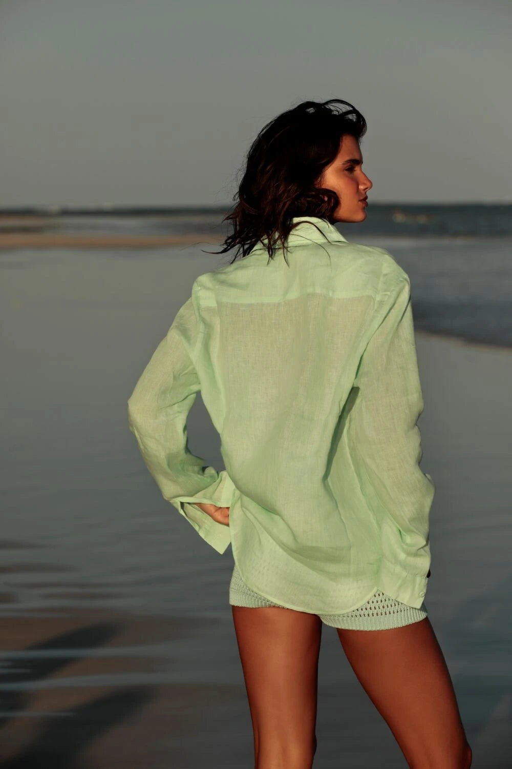 CAMISA DE LINO AQUA