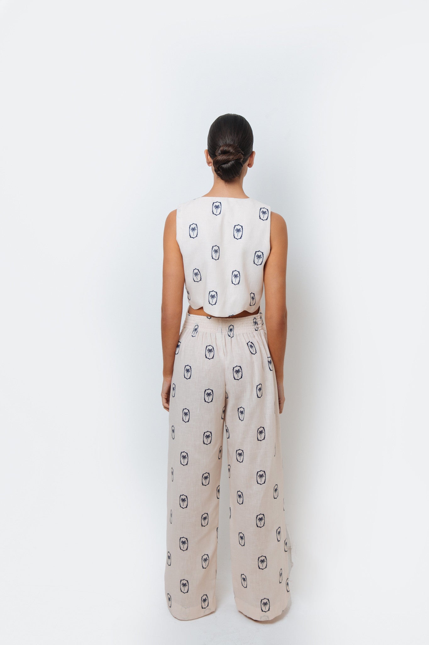 TAMMI NAVY PALMS SET PANTS