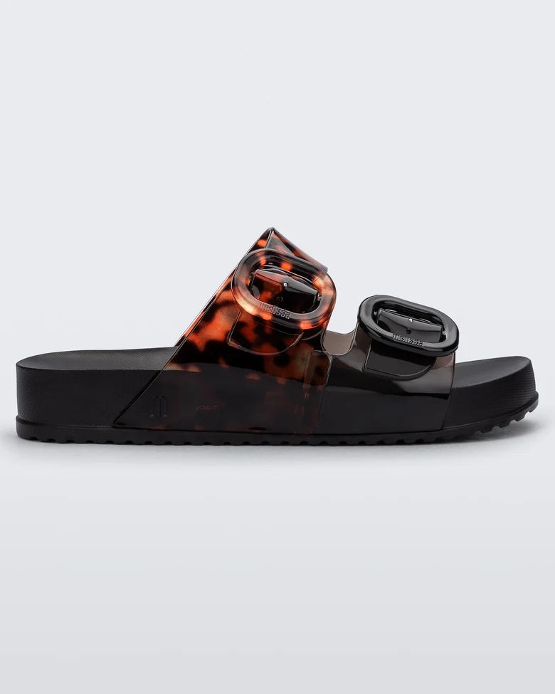 MELISSA COZY SLIDE BLACK CLEAR