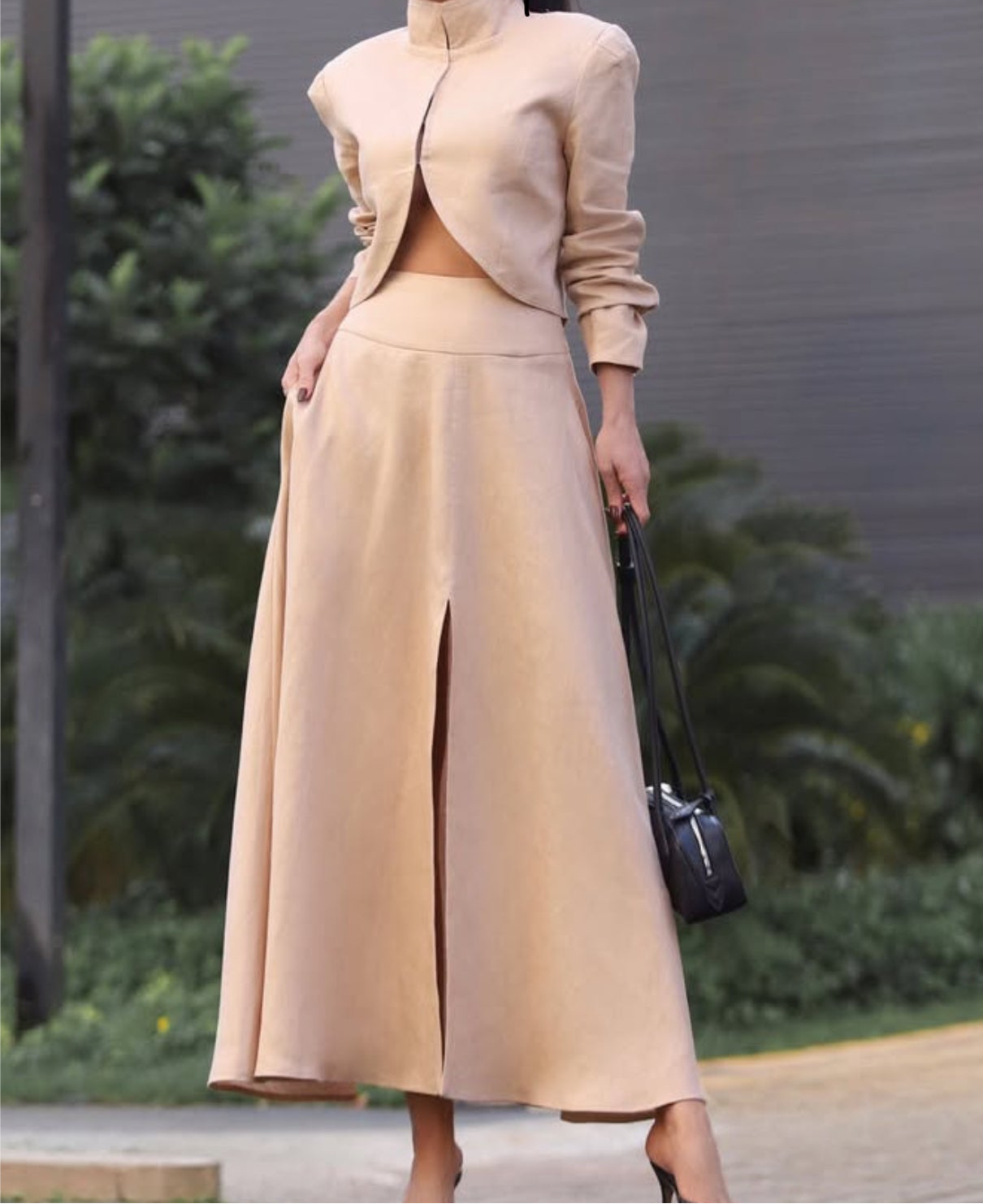 BLAZER AND LINEN SKIRT SET