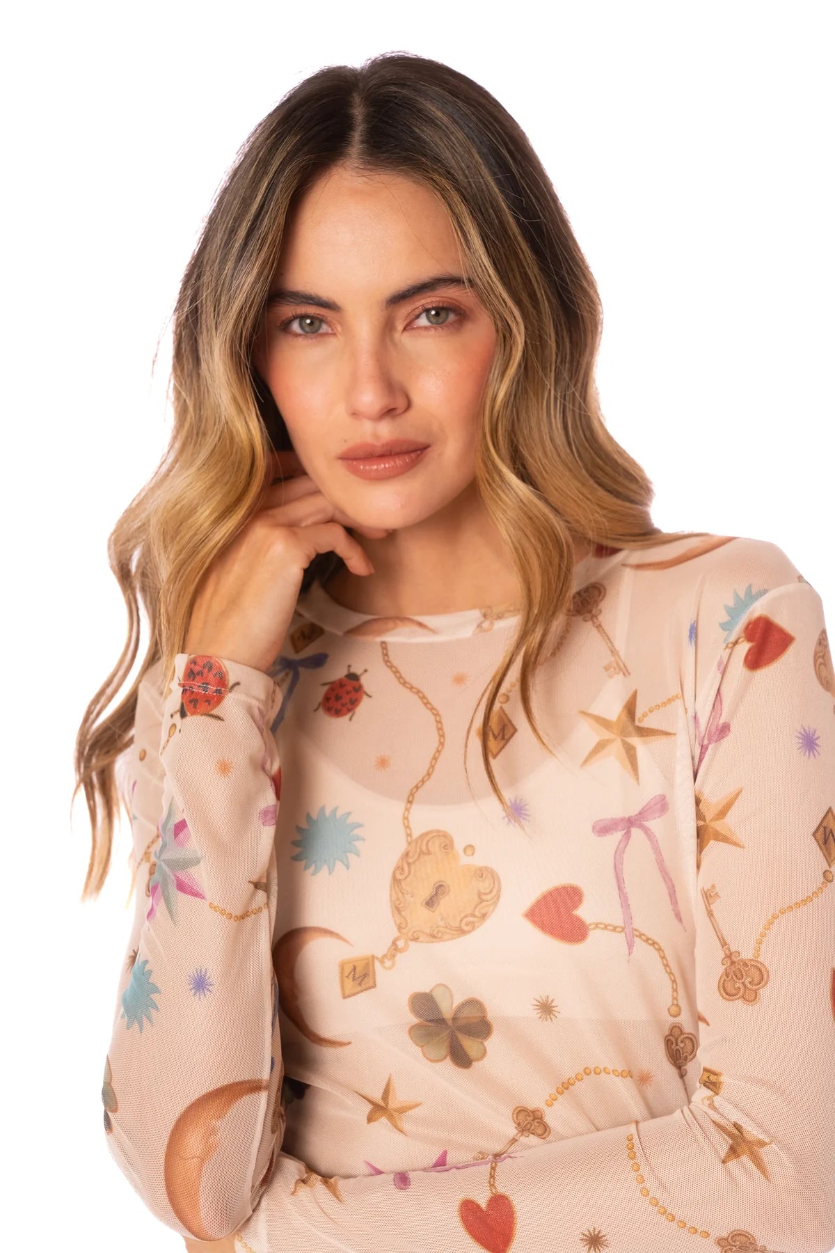 LUCKY CHARM MESH LONG SHIRT