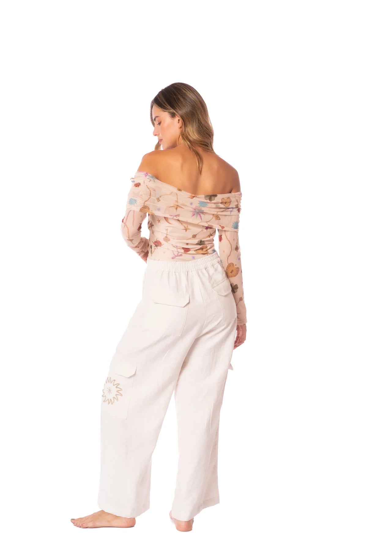 LUCKY CHARM MESH BANDEAU LONG SHIRT