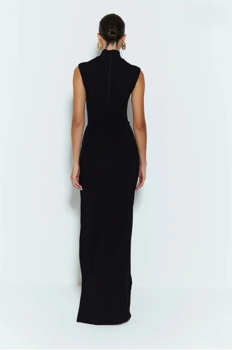 VESTIDO MIDI CUELLO ALTO