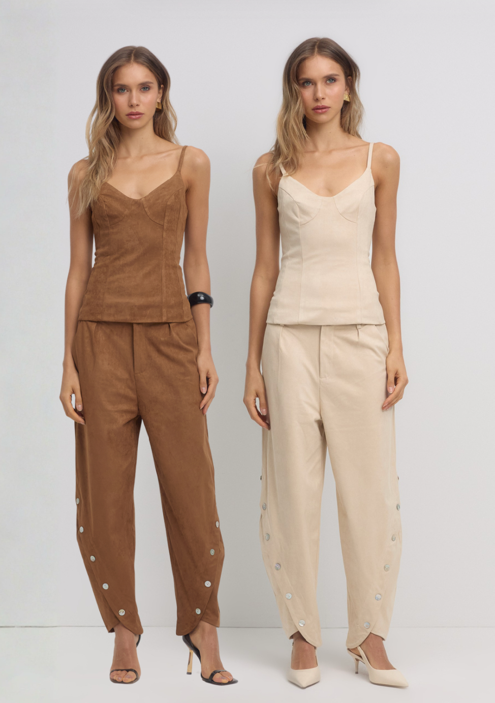 SET BLUSA DE ALCA SUEDO BOTOE
