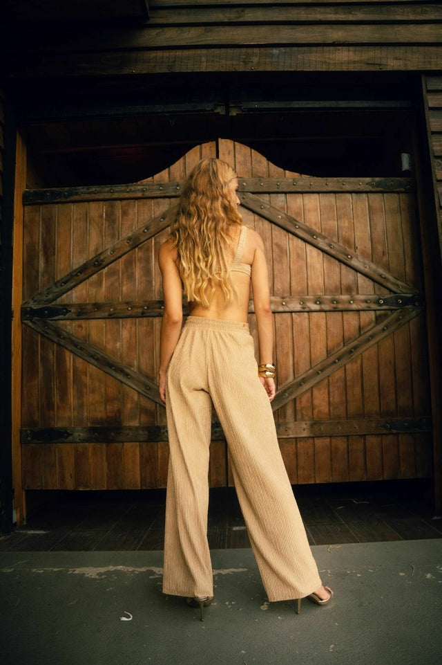 CALCA PRI BEGE WAVE PANTS