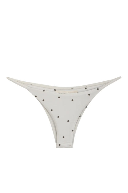 RUCHED SLIDER BIKINI OFF WHITE POLKA DOT PRINT