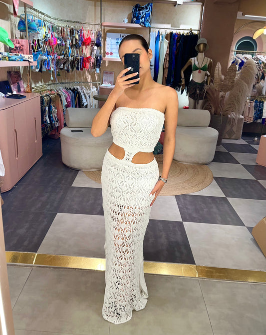 VESTIDO DE TEJIDO BLANCO