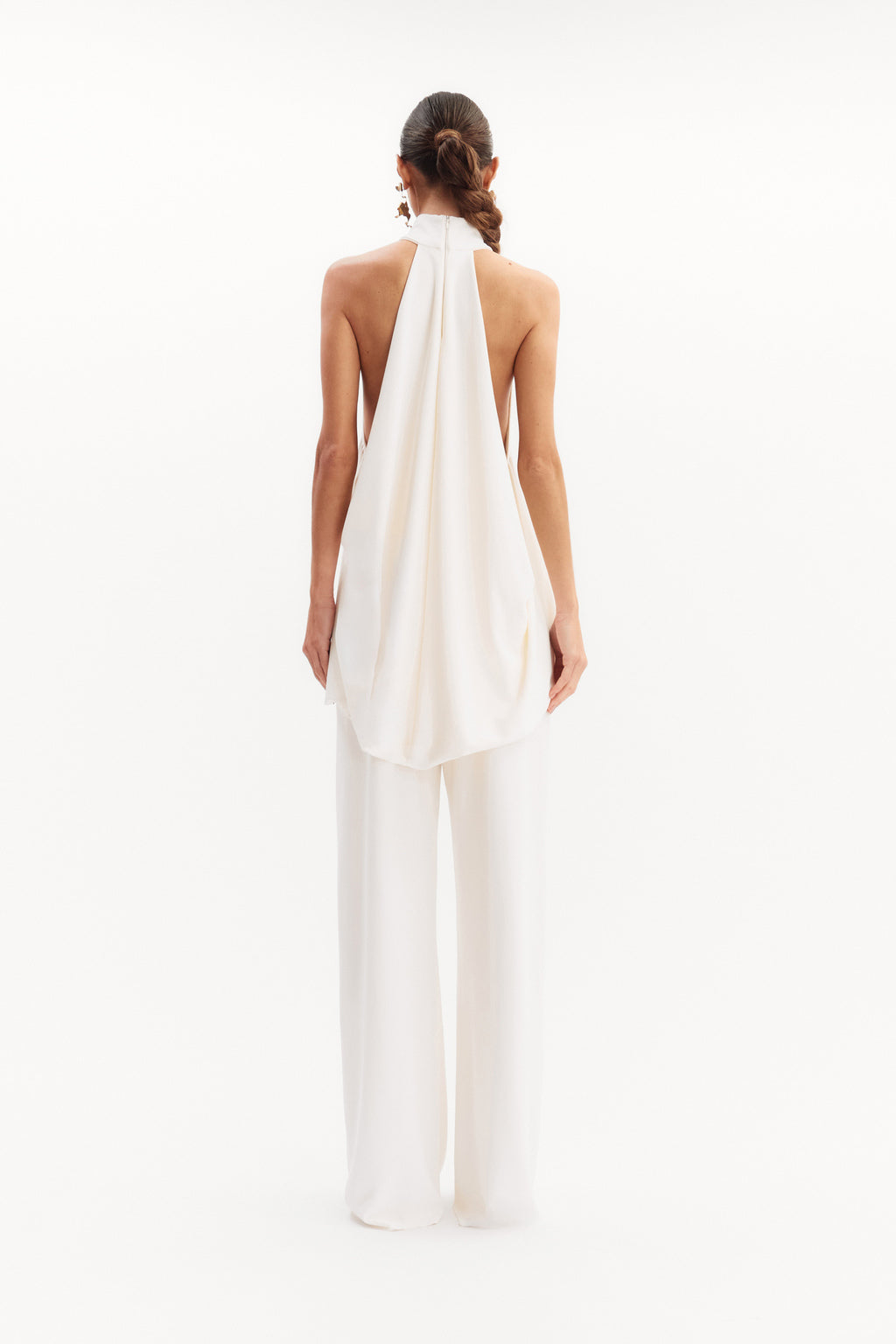 CONJUNTO BLUSA/CALÇA ALESSIA LONGO DECOTE HALTER OFF WHITE