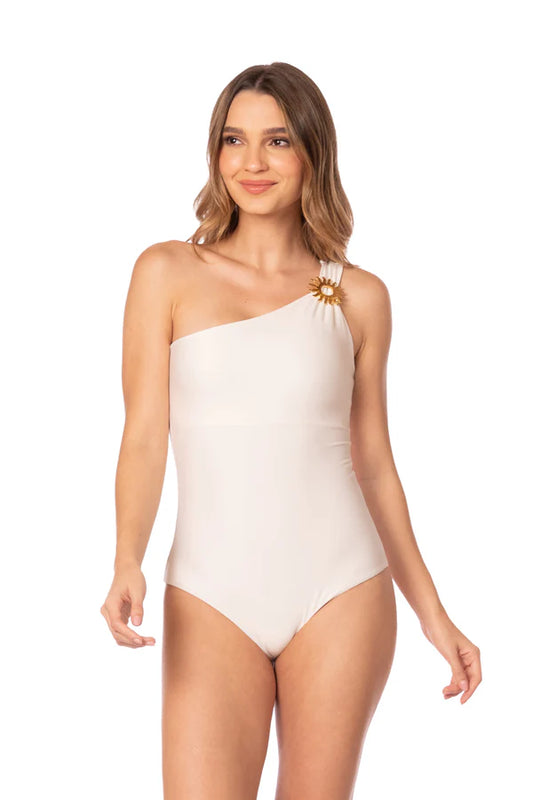 I'M IVORY RING ONE SHOULDER ONE PIECE