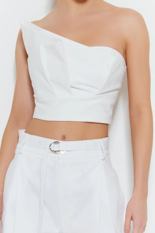 CROPPED TOMARA QUE CAIA COM SOBREPOSICAO SHELL OFF WHITE