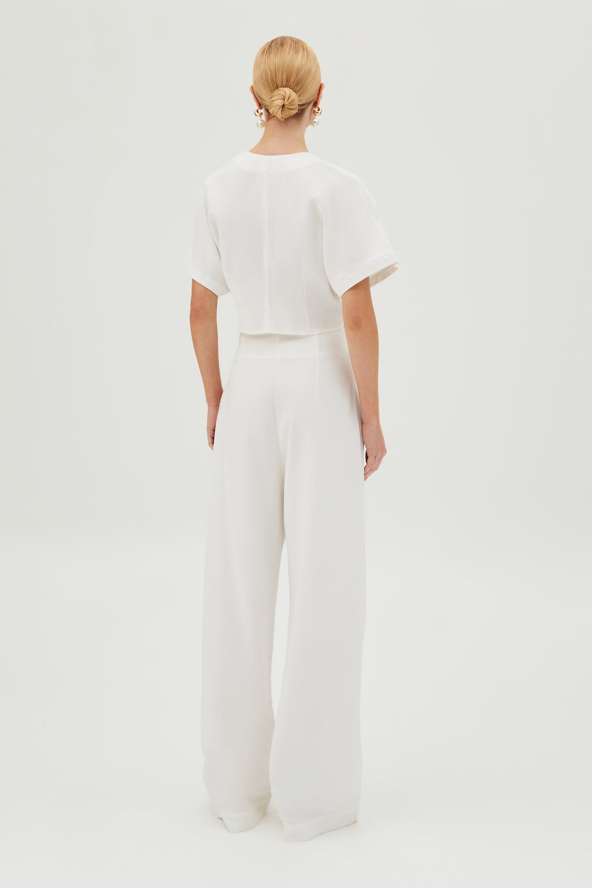 CALCA PANTALONA COM DRAPEADOS LATERAIS OFF WHITE 45143