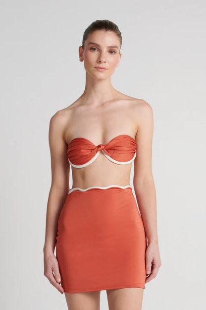 PRISM WAVE SKIRT CRIMSOM