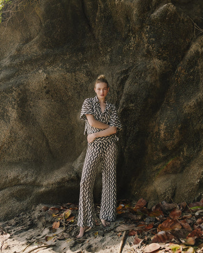 SIMONE JOELLE ZIGZAG SET PANTS