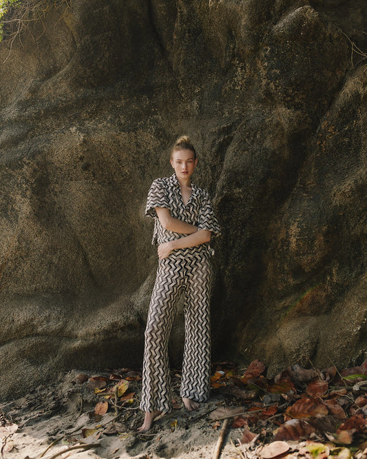SIMONE JOELLE ZIGZAG SET PANTS