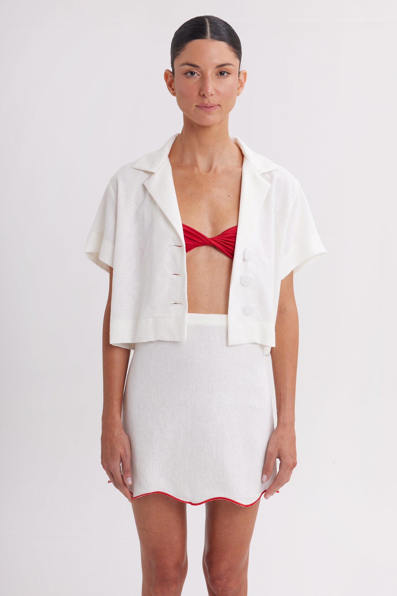 AINARA KENDALL IVORY CORALLE SET SKIRT