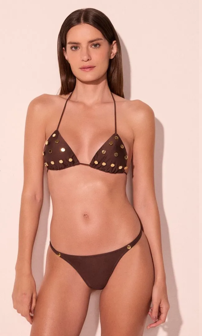 BIKINI REBITES MARRÓN