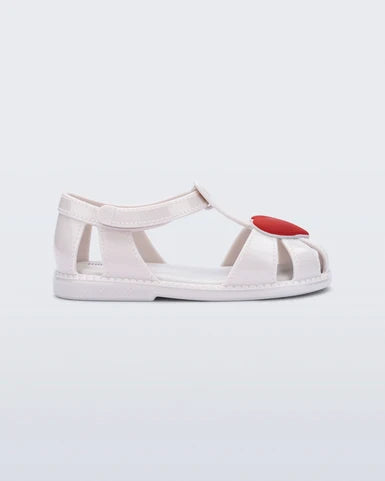MINI MELISSA HIP HEART BALLERINA WHITE METALIC
