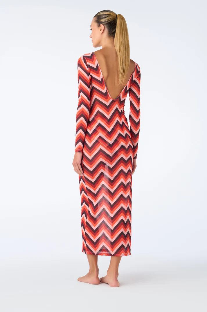 GOLDEN SURF MESH LONG DRESS