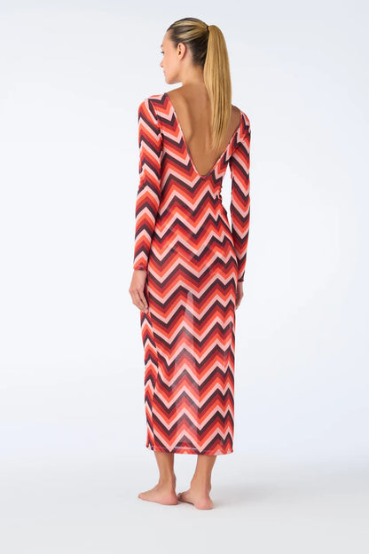 GOLDEN SURF MESH LONG DRESS