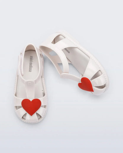 MINI MELISSA HIP HEART BALLERINA WHITE METALIC