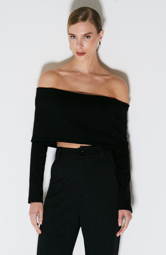 CROPPED OMBRO A OMBRO NEGRO