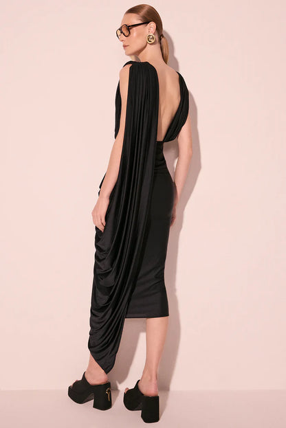 VESTIDO MIDI BROMELIA NEGRO