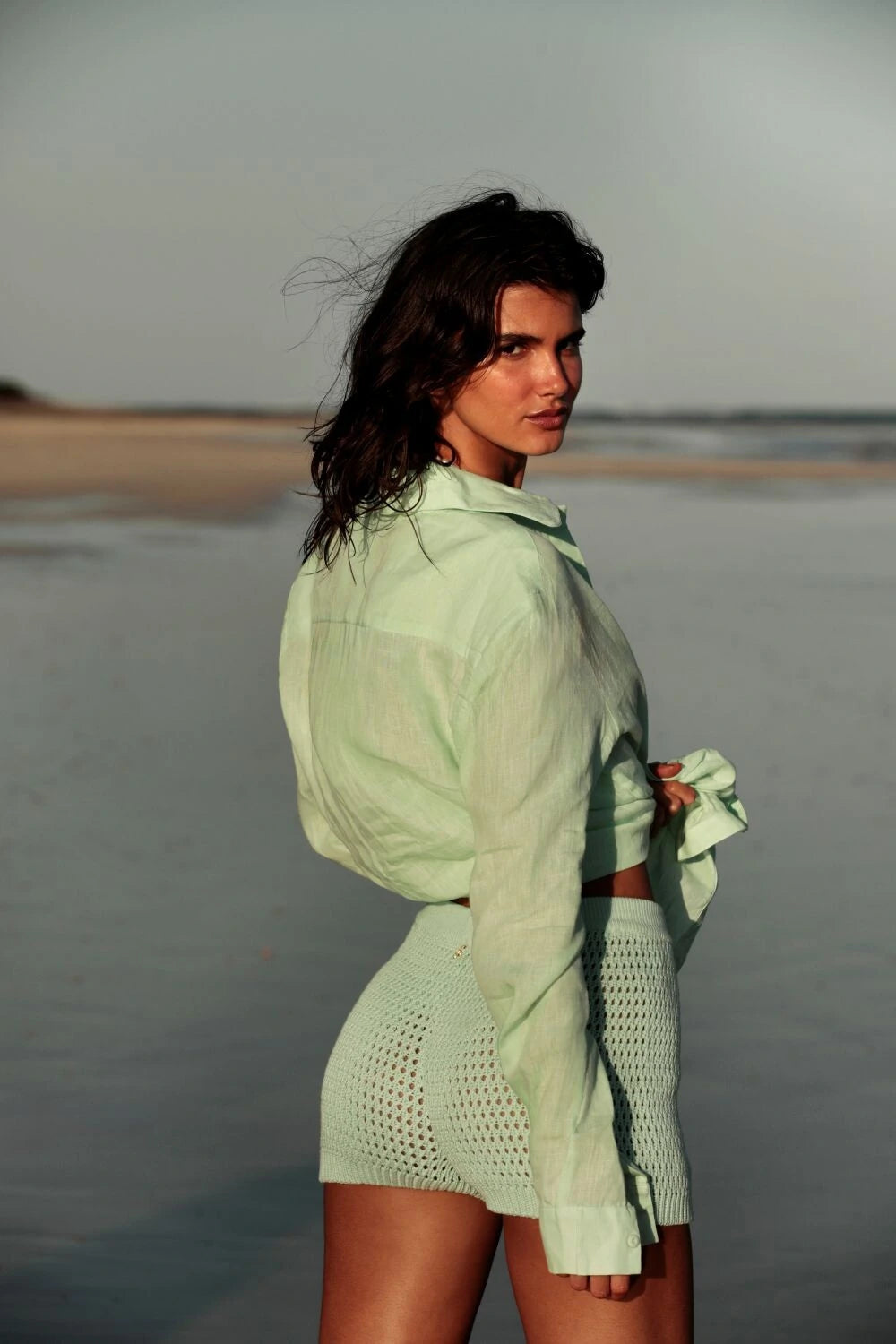 SHORT TRICOT AQUA