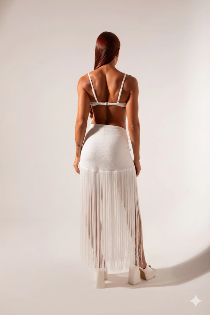 SAIA CELESTE ALGODAO SKIRT