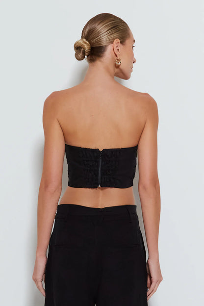 CROPPED TOMARA QUE CAIA COM SOBREPOSICAO SHELL PRETO
