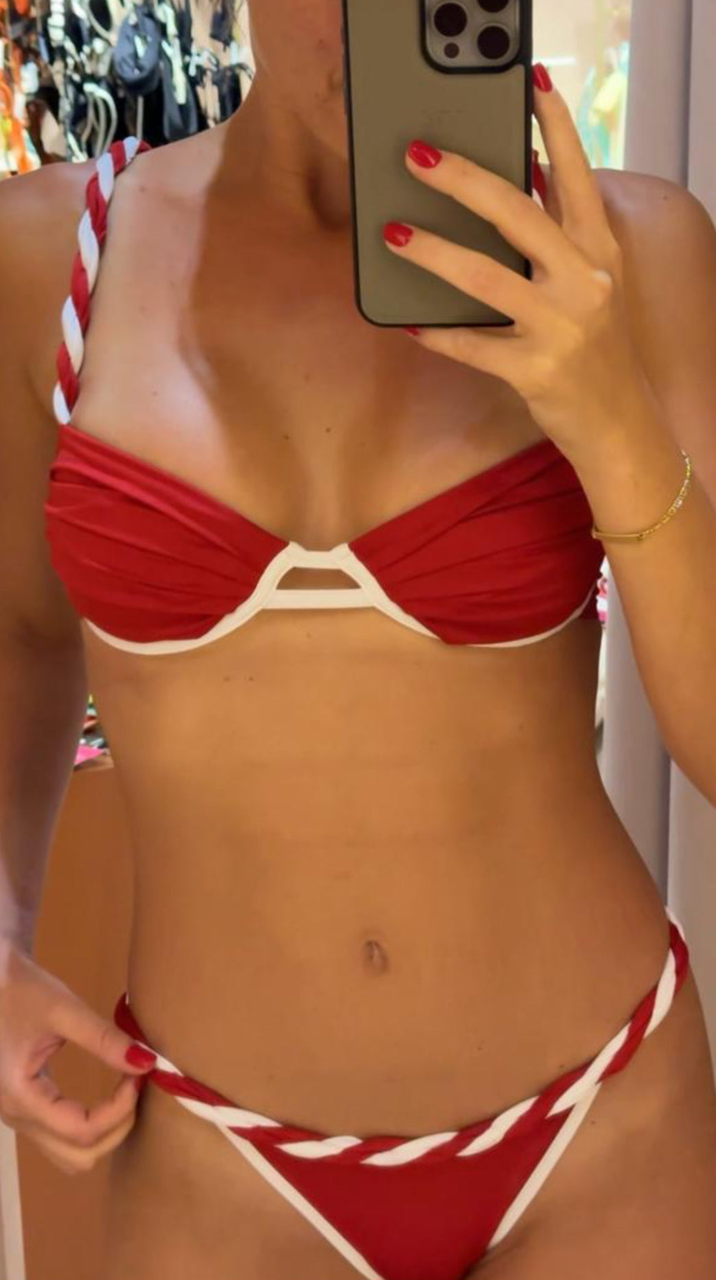 BRA DRAPED RED