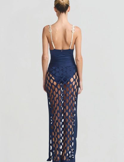 ONDRA NAVY LONG SKIRT