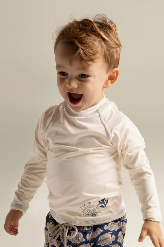 T-SHIRT KIDS YVORY AND LIGHT BLUE
