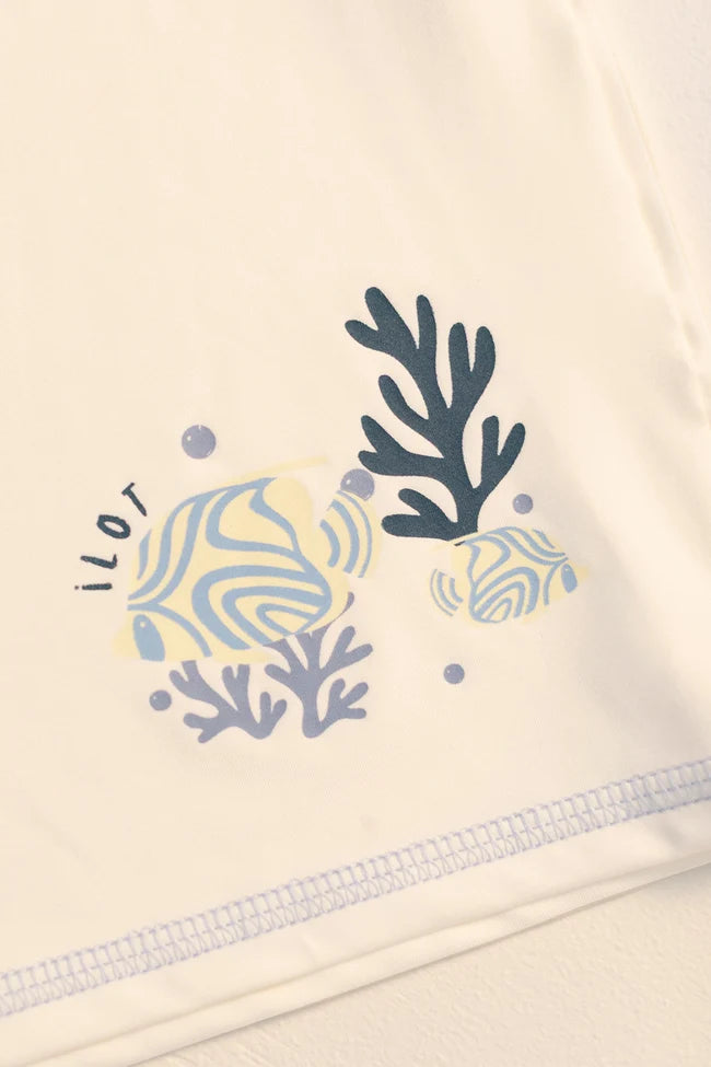 T-SHIRT KIDS YVORY AND LIGHT BLUE