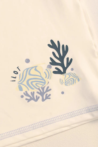 T-SHIRT KIDS YVORY AND LIGHT BLUE
