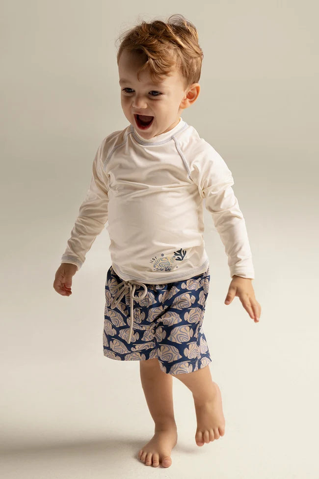 SHORT KIDS DARK BLUE FISH