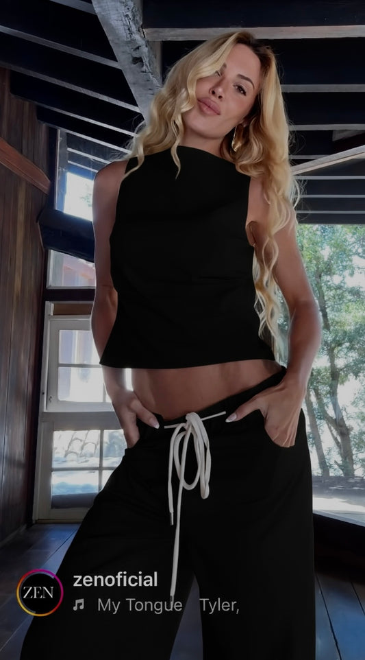 SET DE PANTALÓN AJUSTABLE COM TRENSA