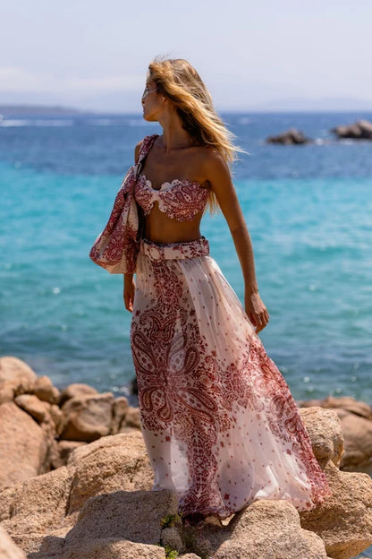 SAIA MENORCA PAISLEY CHERRY