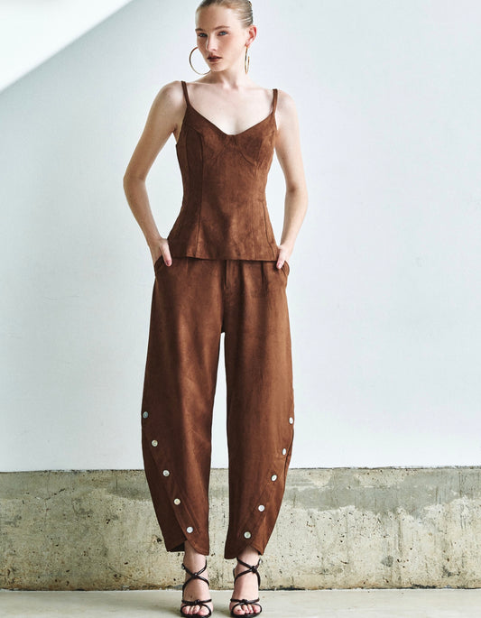 SET BLUSA DE ALCA SUEDO BOTOE