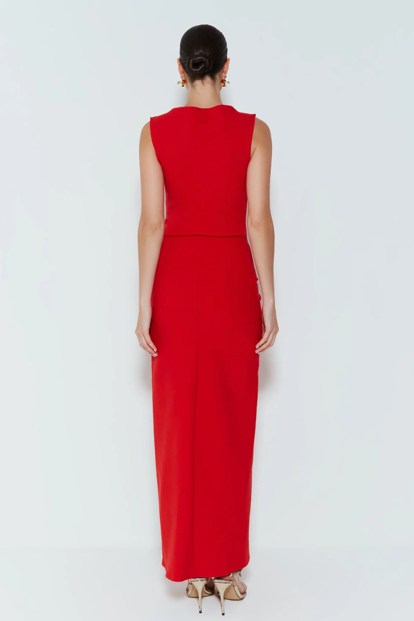VESTIDO LONGO COM TORCAO E FENDA LATERAL ROJI