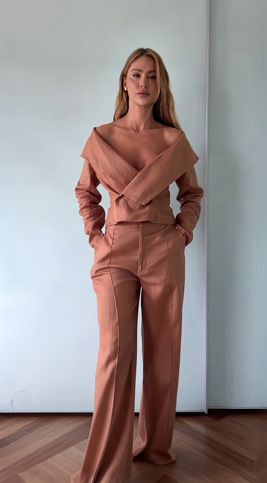 SET DE PANTALÓN CON BLAZER MANGA LARGA