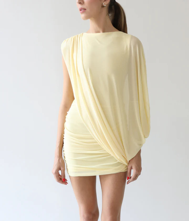 RUFFLED COVER DRESS