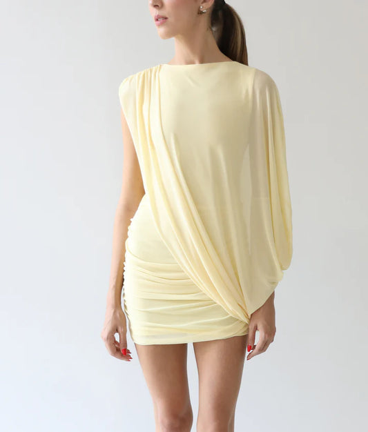RUFFLED COVER DRESS