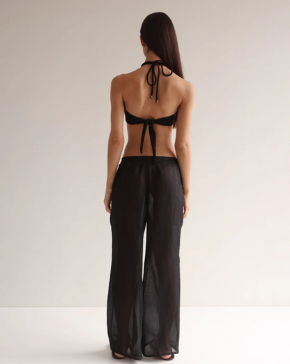 STRAIGHT LOW PANTS BLACK
