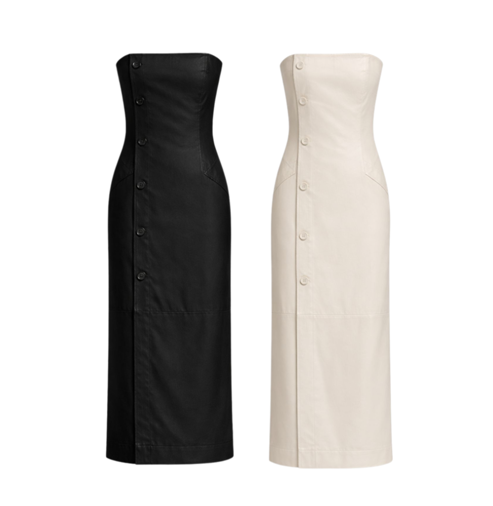 VESTIDO MIDI COURO FAKE