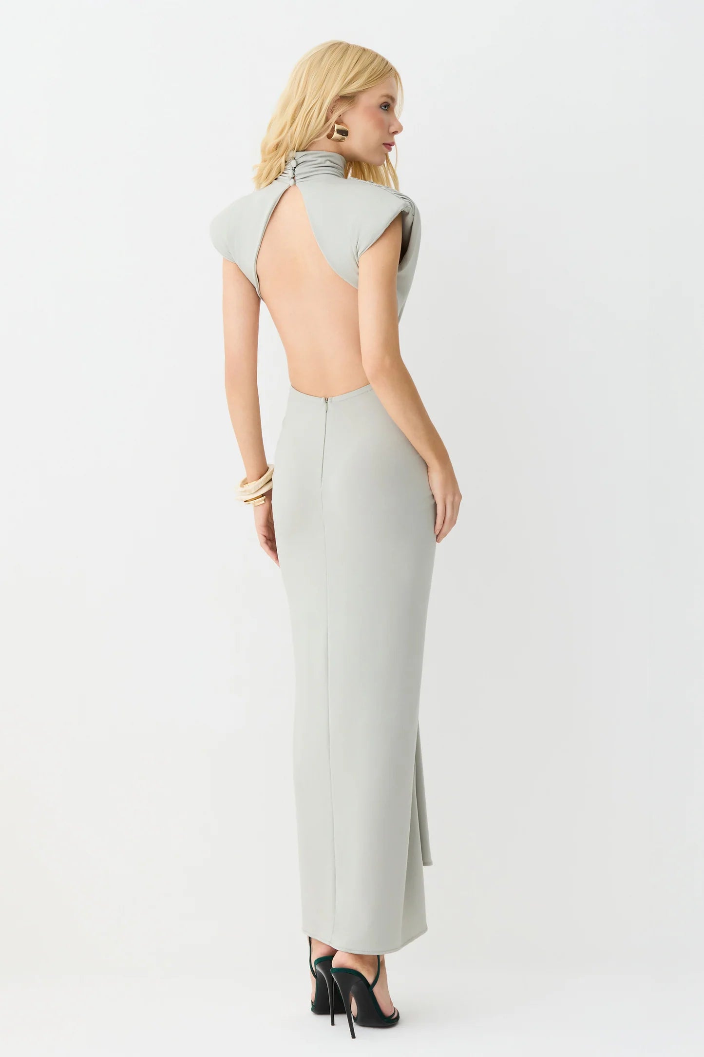 VESTIDO MIDI ABERTURA LATERAL Y COSTAS 11680