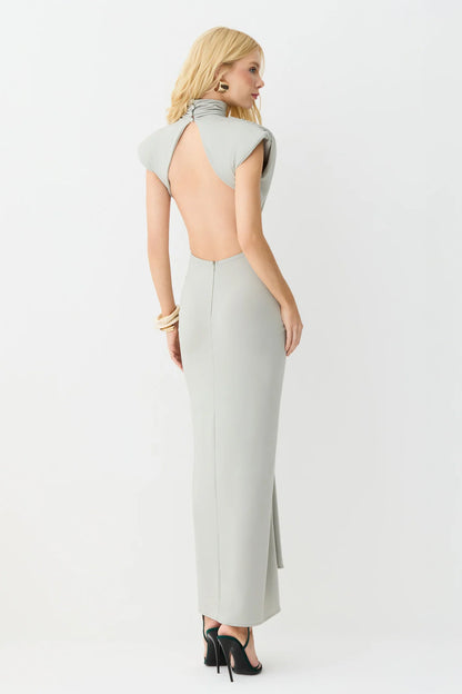 VESTIDO MIDI ABERTURA LATERAL Y COSTAS 11680