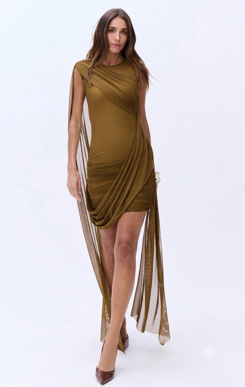 DRESS YASMIN MARRÓN MIELE