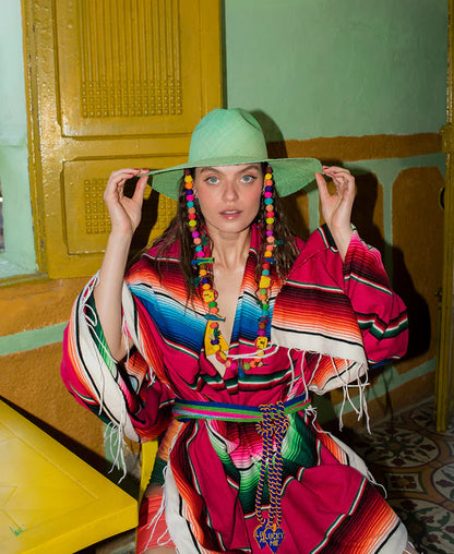 LIGHT GREEN COLORFUL BIRD HAT