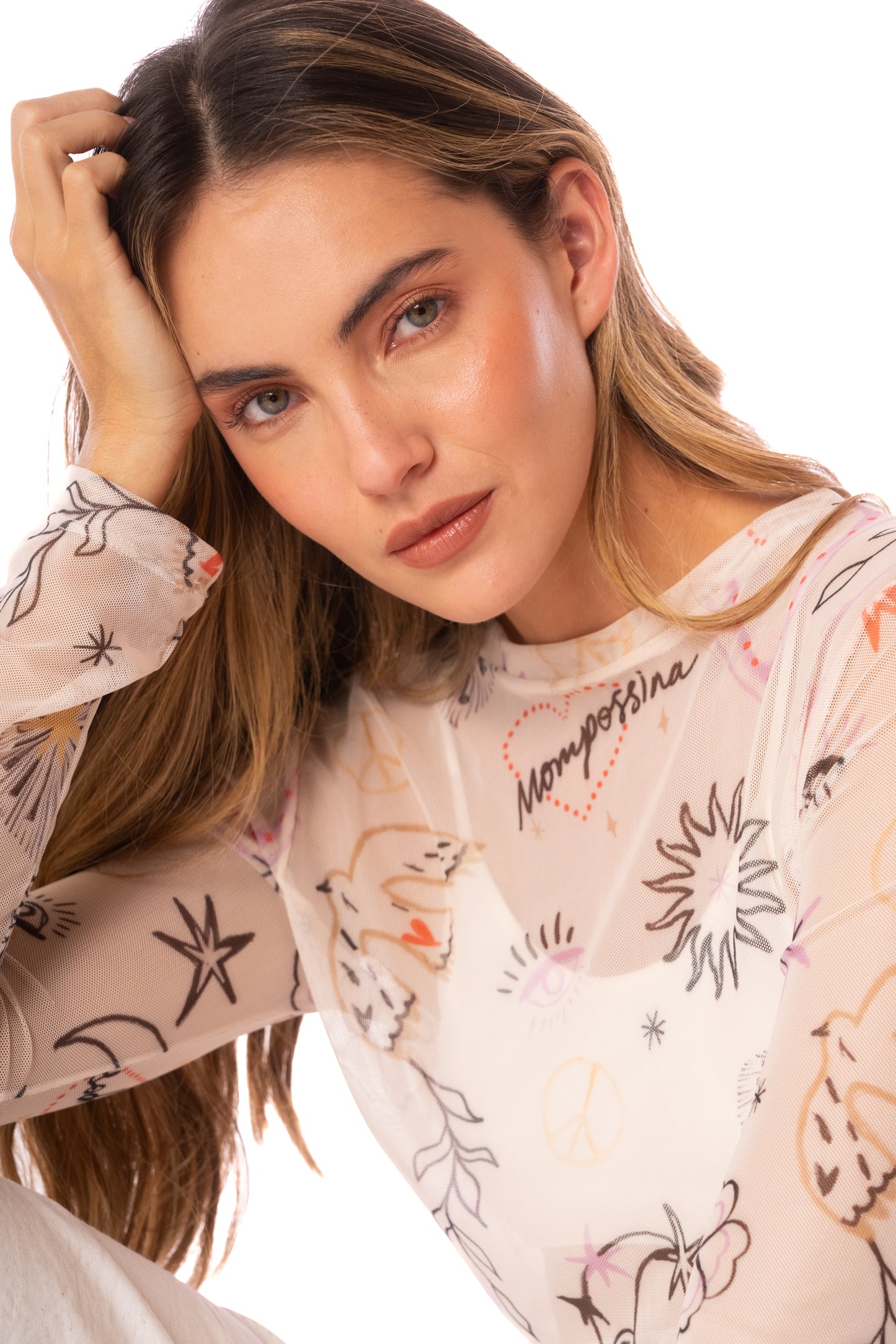 SYMBOLS MESH LONG SHIRT